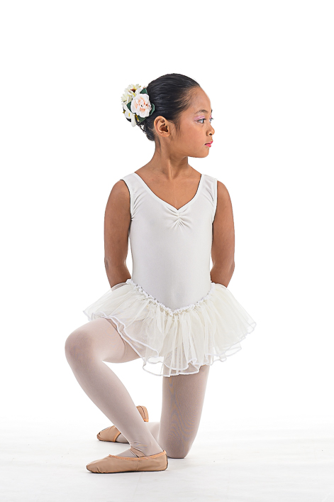 Body Minou canottiera in  lycra con doppio  gonnellino in scintilla