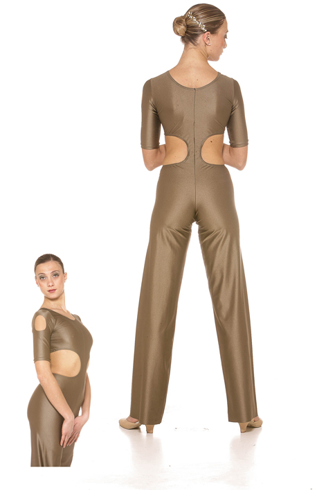 Accademico m.m. apertura ai fianchi panta a tubo lycra opaca