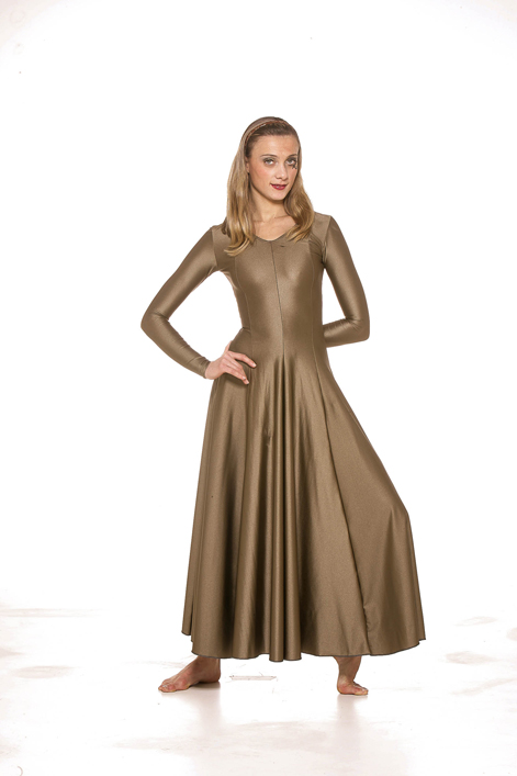 Vestito manica lunga a teli lycra