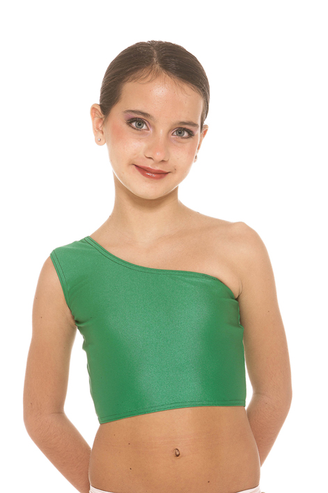 Top monospalla smanicato lycra – Bambina