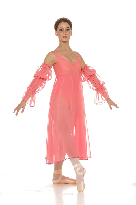 Giulietta in georgette Rinascimento 1/2 ruota c/maniche staccate comprese