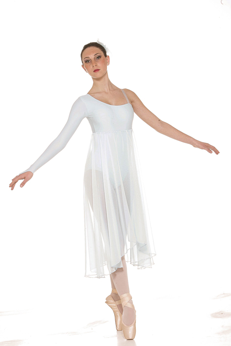 Giulietta in georgette monospalla con una manica – Velo Lungo al  polpaccio