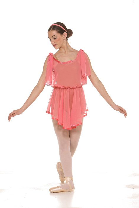 Chitone Neoclassico in scintilla rifinito con nastro a colore, drappo sulle spalle – senza body