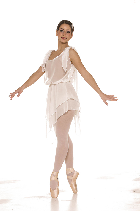 Tunichetta in Georgette con due strati a punta (escluso body)