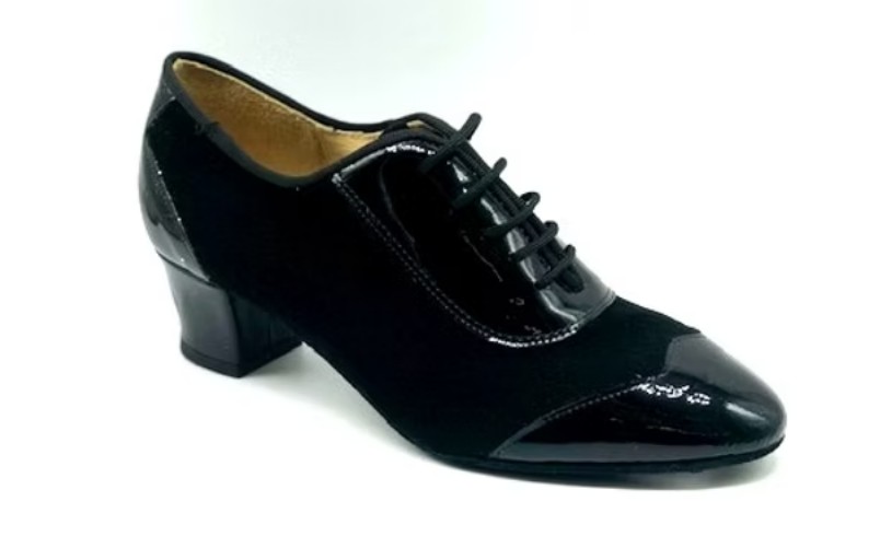 Charles scarpa donna da ballo con lacci scamosciata/vernice